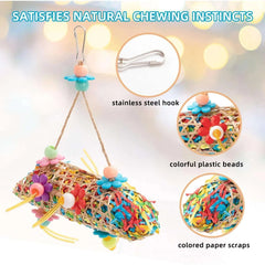 ZeenArt 6 Pack Bird Toys, Colorful Hanging Parakeet Chewing Toys for Parrot, Conure, Cockatiel