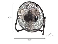 Mainstays 9 Inch High Velocity Metal 3-Speed Fan with 360-Degree Tilt and Wall Mount