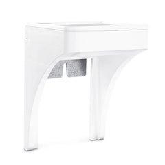 onn. White Outlet Shelf with Power Cord Storage Compartment