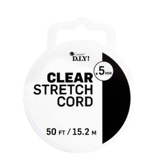 (6 pack) Cousin DIY 0.5 mm Clear Elastic Stretch Cord, 50 ft Roll, Jewelry Making