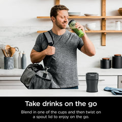 Ninja Nutri-Blender 20-Oz Personal Blender, (2) 20-Oz Dishwasher-Safe To-Go Cups, Smoothie, BN300GY Gray