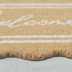 My Texas House Welcome Natural Scalloped Edge and Border Outdoor Coir Doormat, 18" x 30"