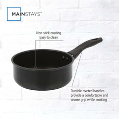 Mainstays 2 qt Non-Stick Aluminum Saucepan, Black