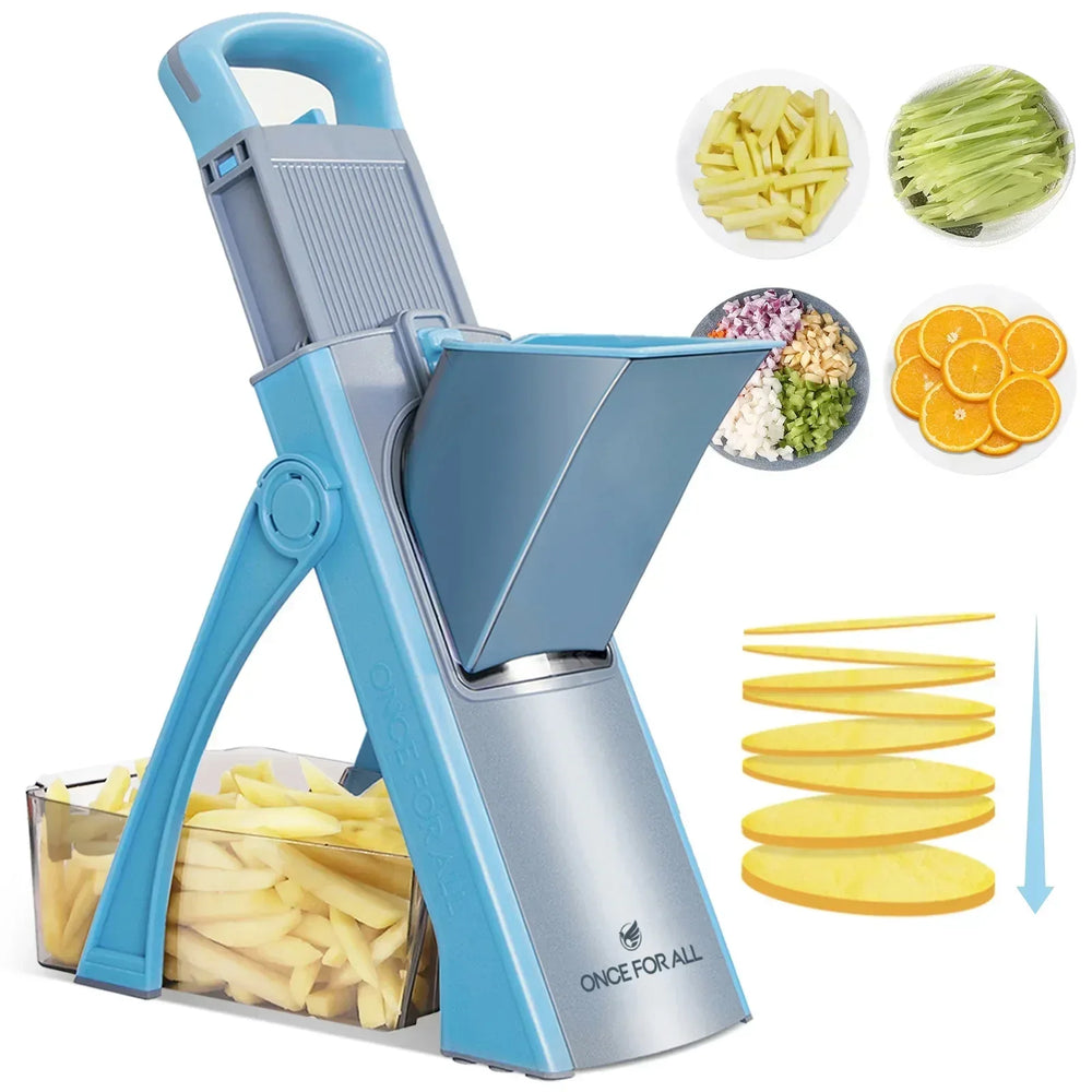 Mandoline Slicer for Vegetables Fruits, Adjustable Thickness Stainless Steel Food Cutter & Chopper, Safe and Quick Meal Preparation - USA MEGA SHOP