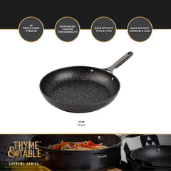 Thyme & Table 12" Fry Pan Non-Stick - Black, Supreme