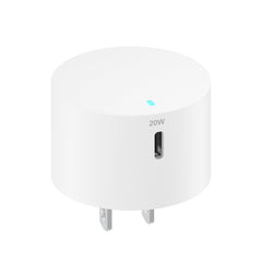 onn 20W Single USB-C Port Wall Charger with 3ft C-C Cable, Fast Charging, USB-IF Certified,Foldable Plug, White - Compatible with iPhone 17/16/15 Series, Galaxy, Note, Pixel, iPad Pro, & More