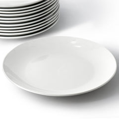 Elama Professional Kitchen 12 Piece Porcelain Round Dinner Plate Set in White