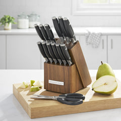 The Pioneer Woman 14-Piece Knife Block Set Stainless Steel Knives with Ergonomic Handle, Black