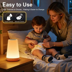 Onekawa Night Light,Dimmable Touch Table Lamp with 5 Brightness and 7 Colors,Night-Lights suitable for Nursery & Bathroom & Bedroom,White - USA MEGA SHOP