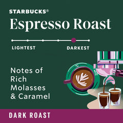 Starbucks Espresso Roast, Ground Coffee, Dark Roast Hot or Iced Coffee, 28 oz