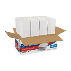 Marathon Multifold 1-Ply Paper Towels, White, 9.2" X 9.4" (250 Towels/Pk., 16 Pks.)