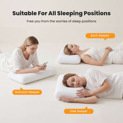 Gianna Memory Foam Pillow for Sleeping, Gel Cooling Bed Pillow with Breathable Mesh and Washable Cover for Back and Side Sleepers, White (1 Pack)