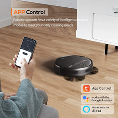GOOVI Robot Vacuum Cleaner and Mop Combo with App WiFi and Remote Control Robotic Vacuums, Black - USA MEGA SHOP