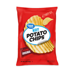 Great Value Original Wavy Potato Chips Party Size, 13 oz