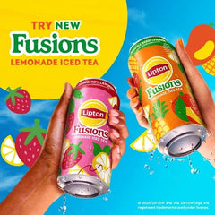 Lipton Fusions Pineapple Mango Lemonade Iced Tea, 16 fl oz Can 12 Pack