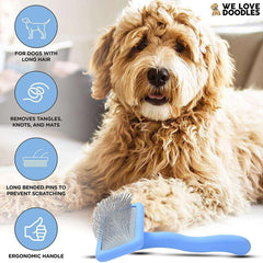 We Love Doodles Dog Slicker Brush - Dog Brush for Grooming Pet Hair, Poodle / Goldendoodle Brush - USA MEGA SHOP