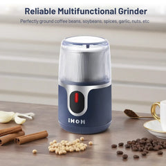 Atilioo Coffee Grinder, Cordless Electric Spice Herb Grinder with Stainless Steel Blades, Low Noise, Ideal for Home/Travel/Camping, Blue - USA MEGA SHOP