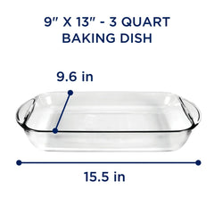 Anchor Hocking Glass 9" by 13" Baking Dish, 3 Quart - USA MEGA SHOP