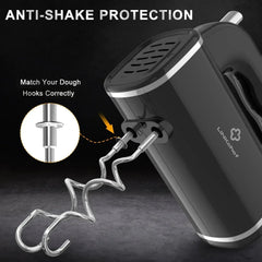 LINKChef Hand Mixer, 450W Turbo Electric Handheld Mixer, 5 Speed Electric Mixers for Kitchen (Black)