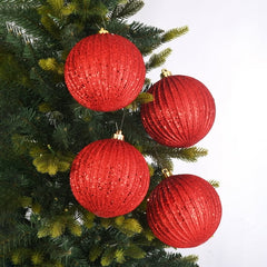 4-Count Matte Red Shatterproof Christmas Ornaments, 5.9 in, by Holiday Time