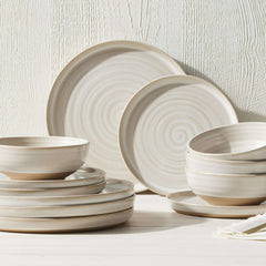 Better Homes & Gardens Collins Collection Cream Stoneware Round 10.4" Dinner Plate