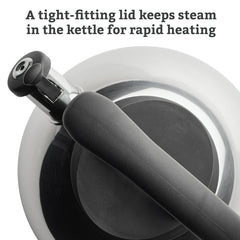 Farberware Stainless Steel Whistling Tea Kettle, 2.3 Quart, Silver