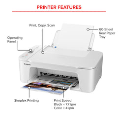 Canon PIXMA TS3722 All-In-One, Wireless Inkjet Printer for Home Office