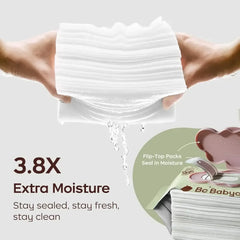 Bc Babycare Sensitive Baby Wipes Unscented, XL Extra Thick,Hypoallergenic,99% Water