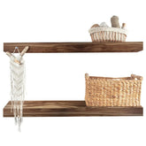 Acacia Floating Wood Shelf, 2-pack - USA MEGA SHOP