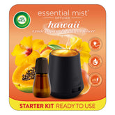 Air Wick Essential Mist Cordless Oil Diffuser Kit, Air Freshener, Hawaii Exotic Papaya & Hibiscus Flower, 1 Diffuser + 1 Refill