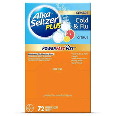 Alka-Seltzer Plus Severe Cold & Flu PowerFast Fizz Citrus Effervescent Tablets, 72 Count