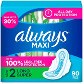 Always Maxi Long Pads, Unscented, Size 2, 90 ct. - USA MEGA SHOP