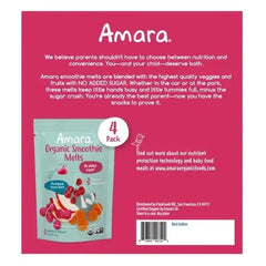Amara Organic Yogurt Smoothie Carrot Raspberry Melts, 4 (1 oz) bag per box