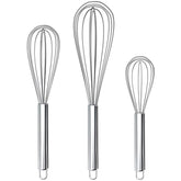 Apehuyuan 3 Pack Whisk Egg Stainless Steel Set 8"10"12" for Cooking Kitchen Strong Handles Balloon Wire Egg Beater for Stirring, Blending and Beating(Oval)