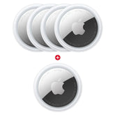 Apple AirTag 2nd-gen 5-pack of white round trackers, viewed front