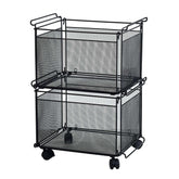 Artesa Presa Set of 2 Stacking Storage Baskets with Wheels - USA MEGA SHOP