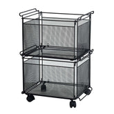 Artesa Presa Set of 2 Stacking Storage Baskets with Wheels