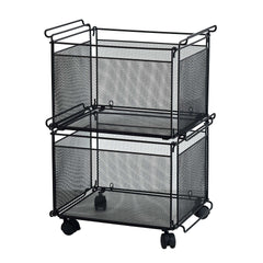 Artesa Presa Set of 2 Stacking Storage Baskets with Wheels