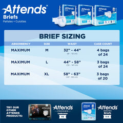 Attends Adult Incontinence Brief M Heavy Absorbency Contoured, DDA20, Heavy to Severe, 24 Ct