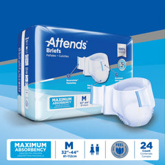 Attends Adult Incontinence Brief M Heavy Absorbency Contoured, DDA20, Heavy to Severe, 24 Ct