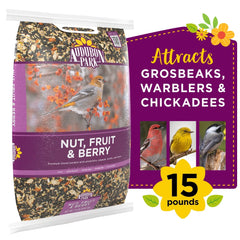 Audubon Park Nut, Fruit & Berry Wild Bird Food, Dry, 1 Count per Pack, 15 lb. Bag - USA MEGA SHOP