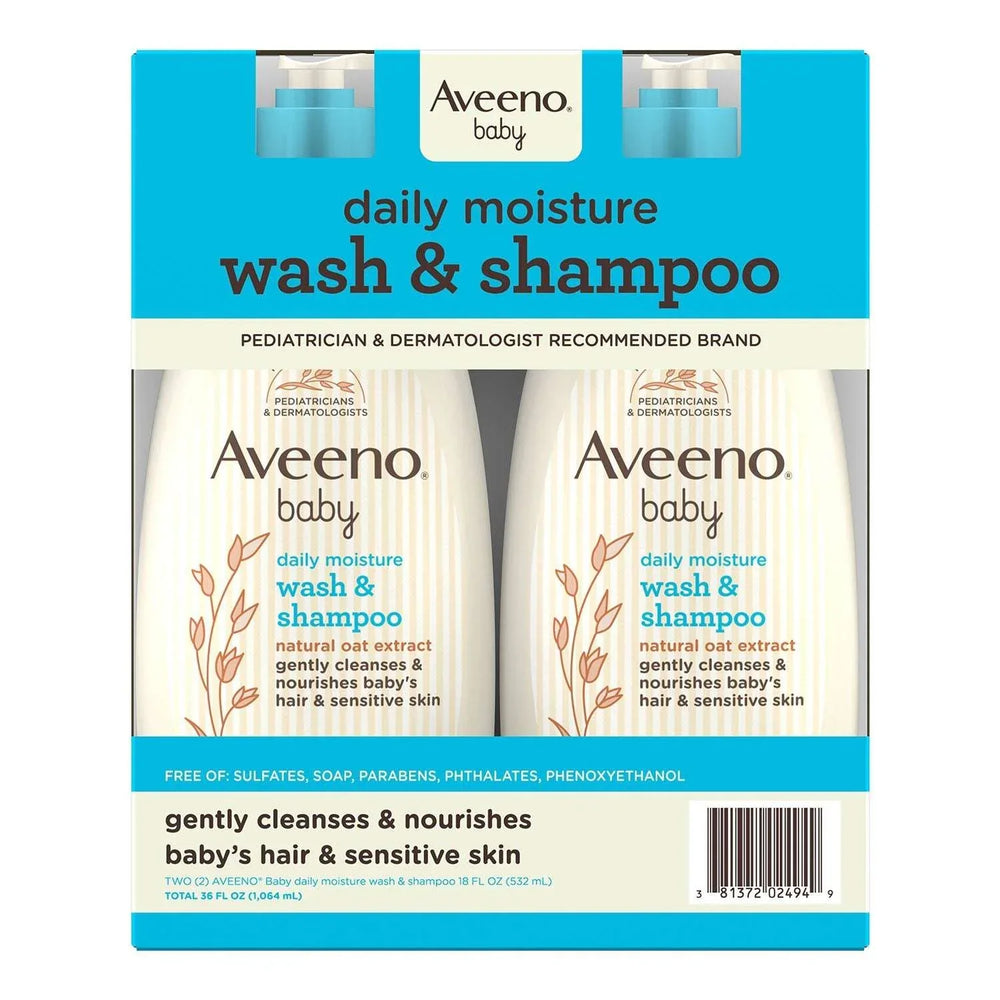 Aveeno Baby 2-in-1 Wash and Shampoo, 18 fl. oz., 2 pk. - USA MEGA SHOP