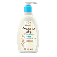 Aveeno Baby Daily Moisture Body Lotion for Baby and Toddler with Prebiotic Oatmeal, 12 fl oz