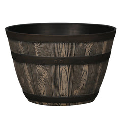 Better Homes & Gardens Whiskey Barrel Brown Resin Planter