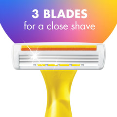 BIC Soleil 3 Colors Women's Razors, Colorful Handles, 3 Blades, 8 Count