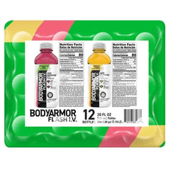 BODYARMOR Flash I.V. Electrolyte Beverage, Variety Pack, 20 fl oz, 12-count