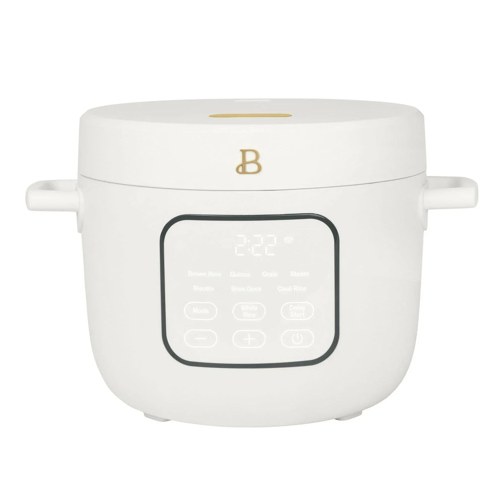 Beautiful 14-Cup Cooked, 6-Cups Uncooked Electric Rice and Grain Cooker, EverGoodâ„¢ Ceramic Nonstick Coating, White Icing by Drew Barrymore - USA MEGA SHOP