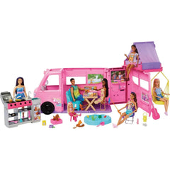 Barbie Dream Camper Playset with Roof Tent, BBQ Grill with Color-Change Feature & Accessories