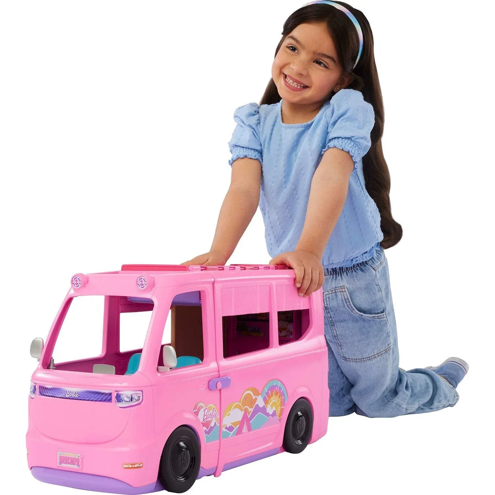 Barbie Dream Camper Playset with Roof Tent, BBQ Grill with Color-Change Feature & Accessories - USA MEGA SHOP