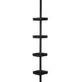 Organizador de ducha de esquina de plástico de tensión de 4 estantes Bath Bliss en negro mate